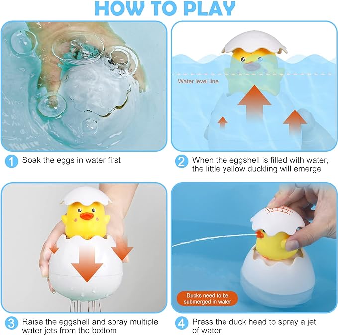 Baby Bathtub Water Float Toy - Raining Egg Sprayer